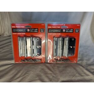 Door Hinges Value 2 Pack Of 3-1/2 in. Chrome 5/8 in. Radius Security Everbilt